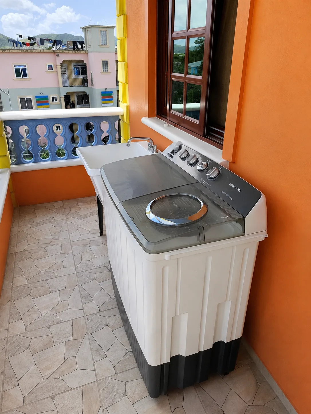 The washer-dryer inside the apartment